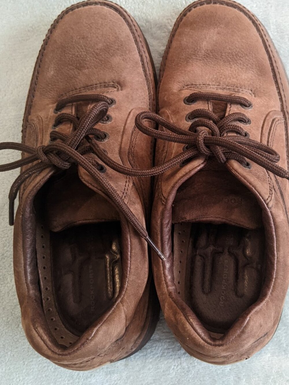 Rockport Ridgefield Eureka Men's Walking Shoes Sz 8 Chocolate Nubuck Leather